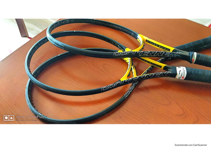 3 racchette pro kennex black ace 300 gr 16-19 manico 3 usate